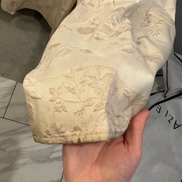 Revelry Luxe Violet Jacquard Dress Flutter Strap Corset Back Size 24 Champagne - Picture 15 of 16